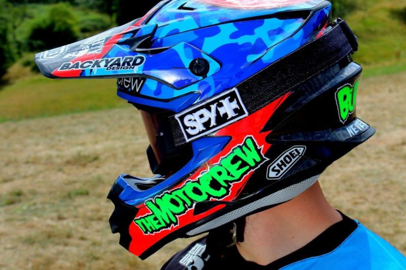 Helmet Wrap Shoei VFW-X Closeup Helm Beklebung Helmet Sticker Set Motocross MX Bell Moto 9 Flex V3 Matte Folie