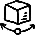 Black Cube Outline Icon